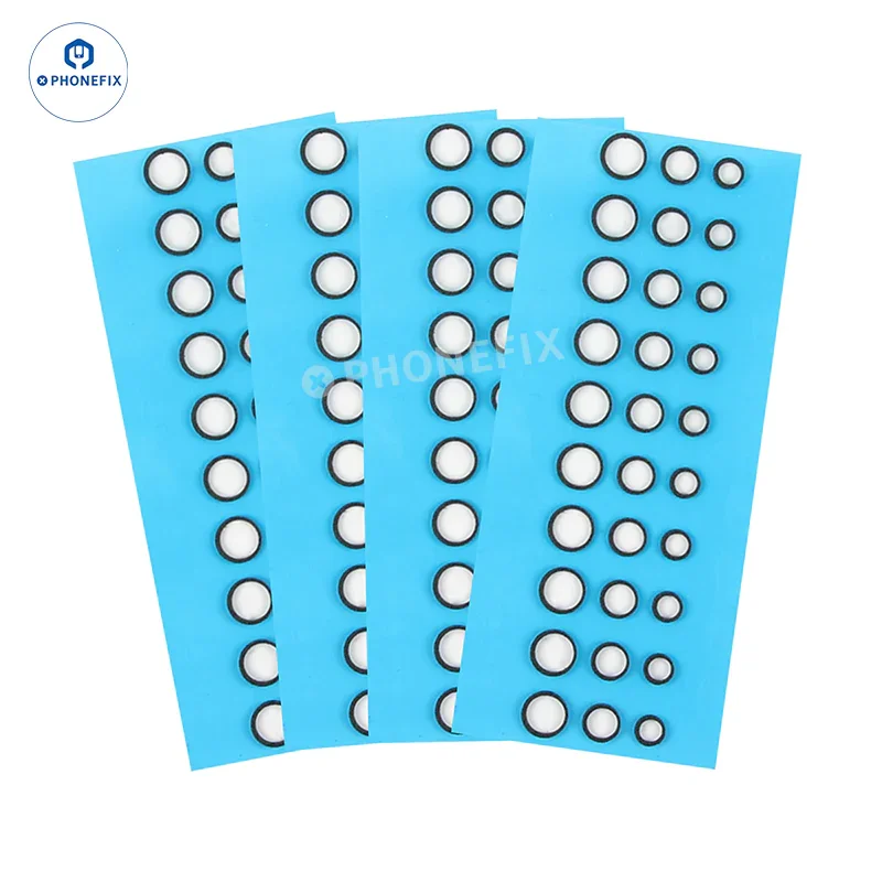 Autocollant anti-poussière PhoneFIX pour caméra frontale iPhone et Android, tailles 3 mm, 4 mm et 5 mm, accessoire de nettoyage pour objectifs de téléphone.