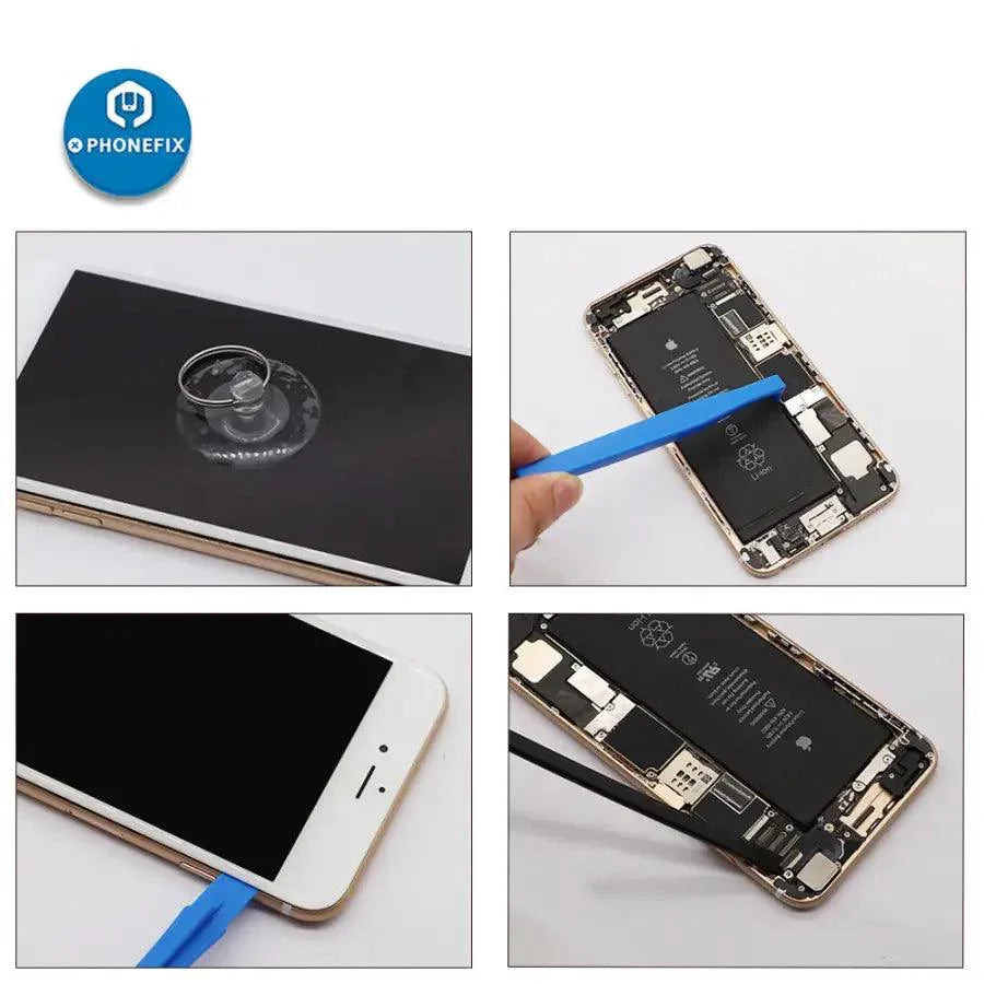 PhoneFIX all-in-1 pry opening repair kit with tools for phone LCD screen disassembly and repair.