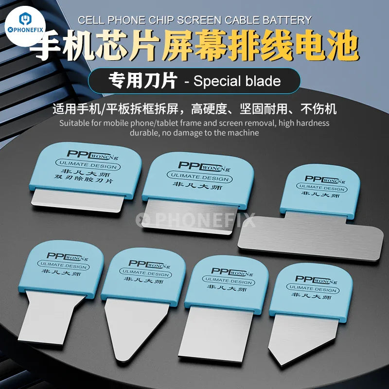 PHONEFIX PPD Ultra Thin Metal Blade Phone and Tablet Opening Disassembly Tool for delicate device screen and case removal.