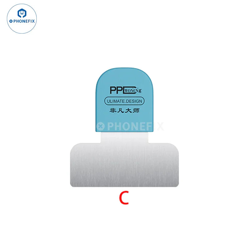 Set of 7 PHONEFIX ultra-thin metal blade phone and tablet opening tools for disassembly and repair.