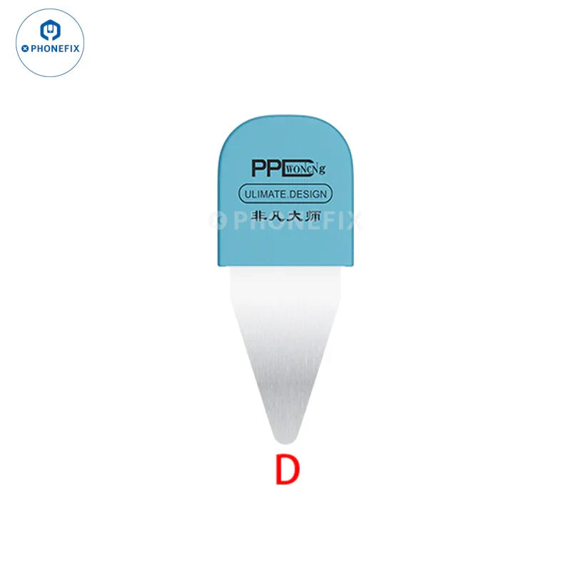 Set of 7 PHONEFIX Ultra Thin Metal Blade Phone and Tablet Opening Tools for disassembly and repair.
