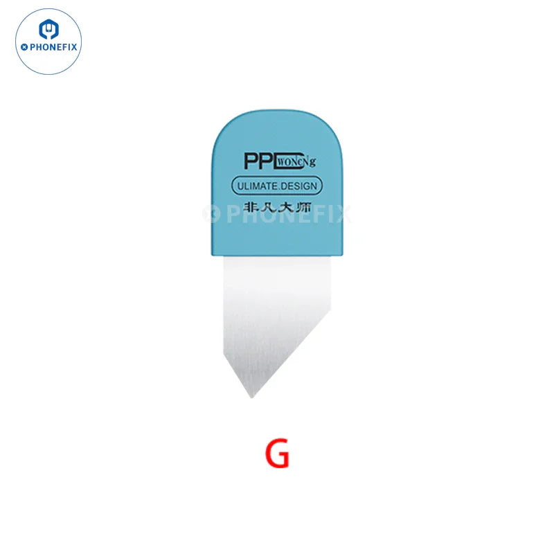 Set of 7 PHONEFIX Ultra Thin Metal Blade Phone and Tablet Opening Disassembly Tools for precise device repair.