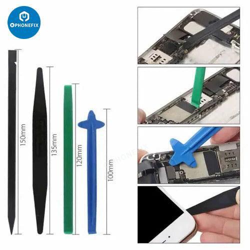 10-in-1 stainless steel spudger pry tool for phone disassembly, versatile phone opening tool by PHONEFIX with multiple tips.