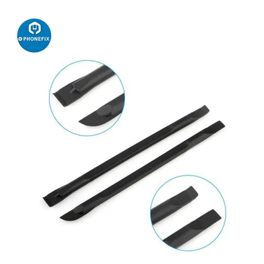 Set of 10 plastic crowbar phone opening tools by PHONEFIX for disassembling and repairing smartphones.