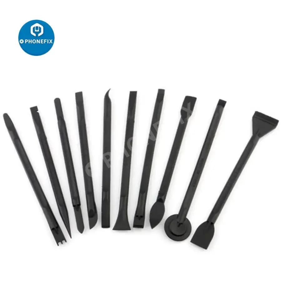 Set of 10 plastic crowbar phone repair tools from PHONEFIX, ideal for opening and disassembling mobile phones.