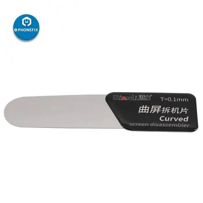 PhoneFix Qianli Toolplus 0.1mm curved LCD screen opening pry spudger tool for phone repair and screen removal.