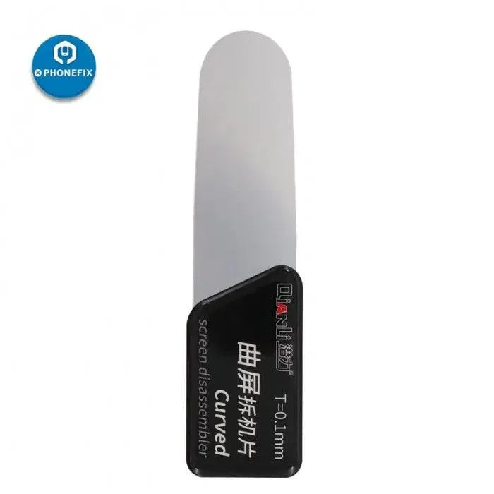 PhoneFix Qianli Toolplus 0.1mm curved LCD screen opening pry spudger tool for phone repair and screen removal.