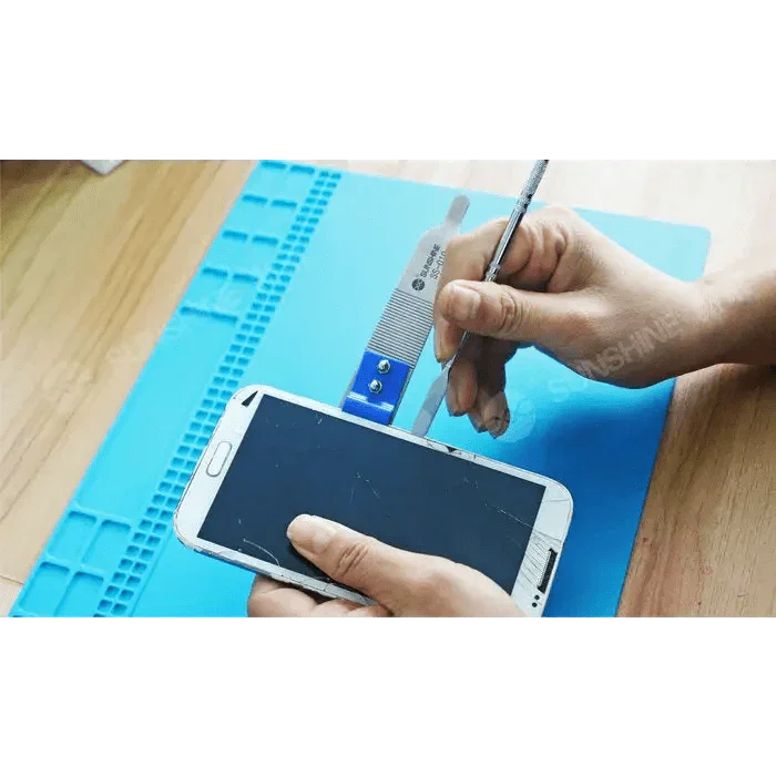 PhoneFix SS-010 stainless steel pry spudger for phone screen frame disassembly, designed for opening and repairing mobile devices.