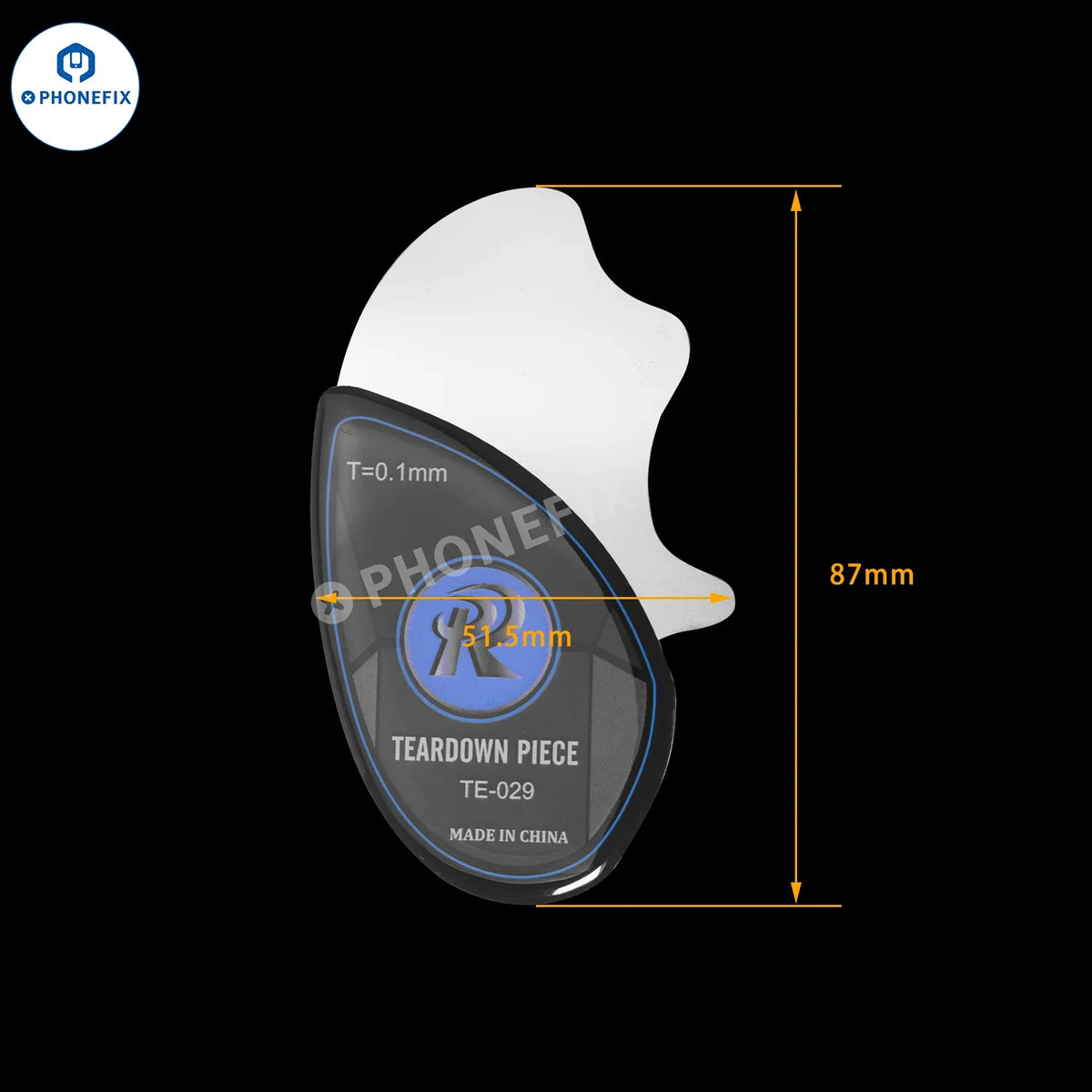 PHONEFIX curved LCD screen opening metal pry tool for phone disassembly and repair, designed for safe, precise screen removal.