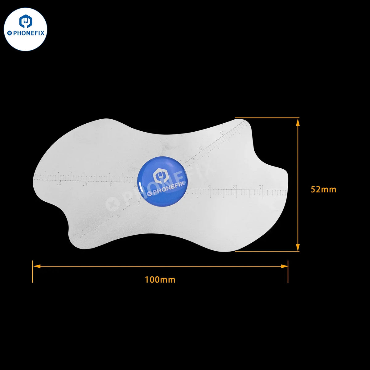 PhoneFix curved LCD screen opening metal pry tool for phone disassembly and repair, designed for safe screen removal.