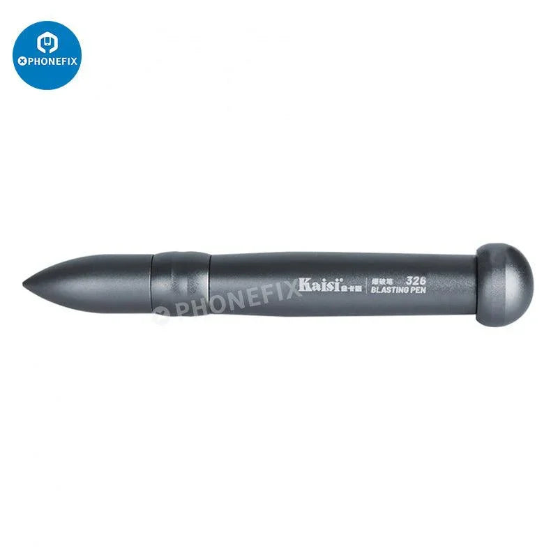PhoneFix Kaisi 326 back cover frame blasting pen for mobile phone glass repair, used as a phone opening tool.