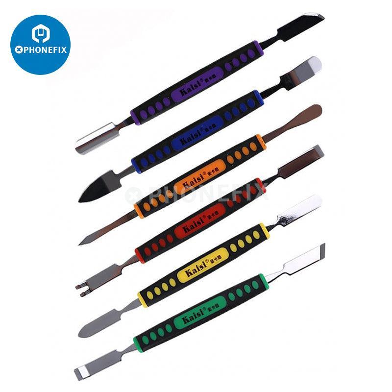 PHONEFIX 6-in-1 dual ends metal pry bar crowbar kit for mobile phone opening and repair. Durable phone opening tools for delicate repairs.