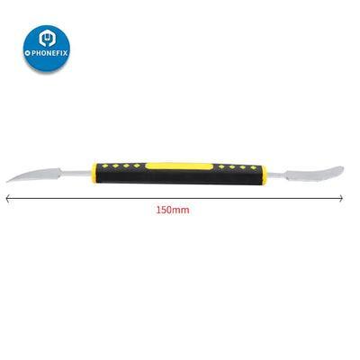 PHONEFIX 6-in-1 dual ends metal pry bar crowbar kit for mobile phone opening and repair tools, with multiple tips for device disassembly.