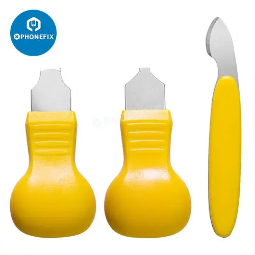 Set of three PHONEFIX short-handle pry and scraper tools for phone repair and disassembly, ideal for opening and repair tasks