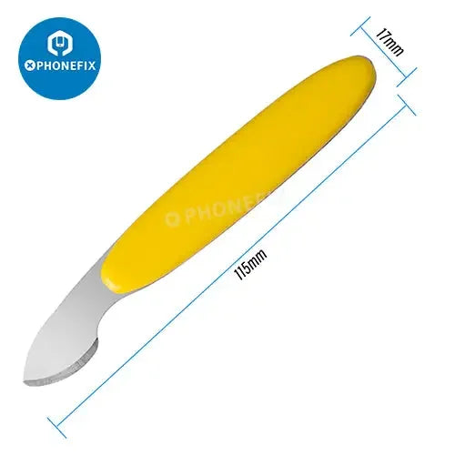 Set of three PHONEFIX short handle pry and scrapper tools for phone repair and disassembly.