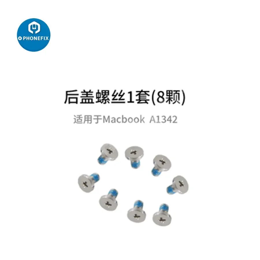 Set of 10 PHONEFIX Apple MacBook Pro Air Retina back cover screws for secure laptop assembly.