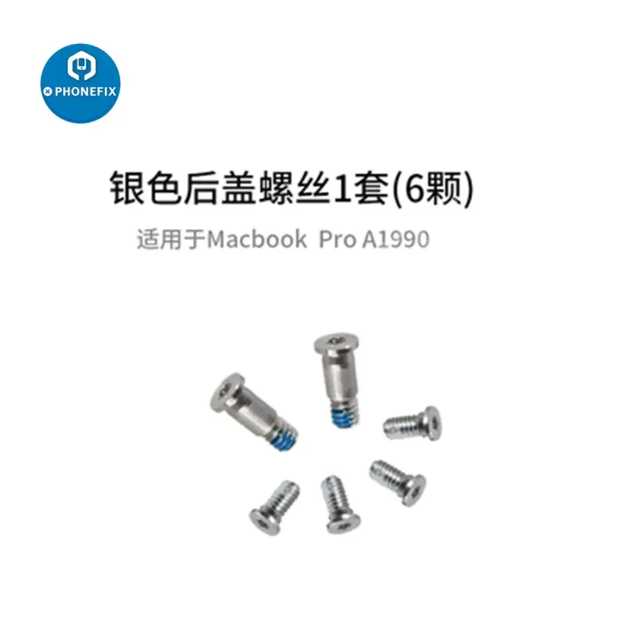 Set of 10 PHONEFIX Apple MacBook Pro and Air Retina back cover screws for laptop repair and replacement.