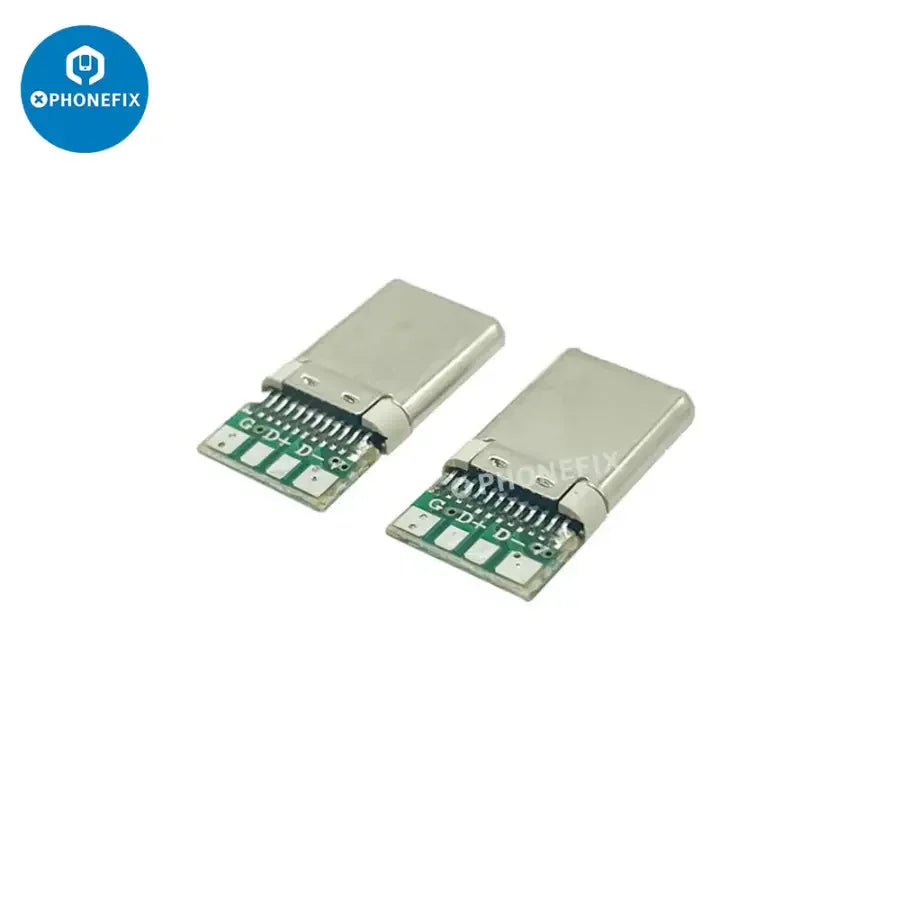 OTG USB 3.1 Type-C 4-pin jack welding plug connector for phone accessories, male heads for device connection.