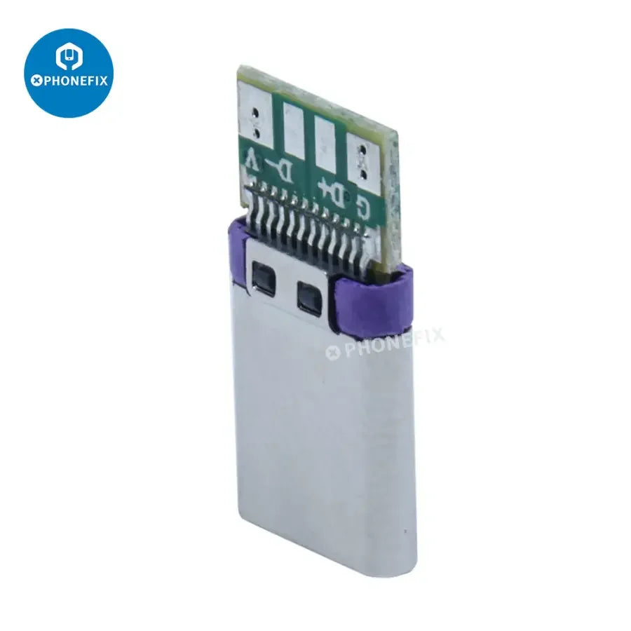 USB 3.0 Type C male plug with 9-pin PD QC connector for charging and data transfer, branded PHONEFIX, shown on a white background.