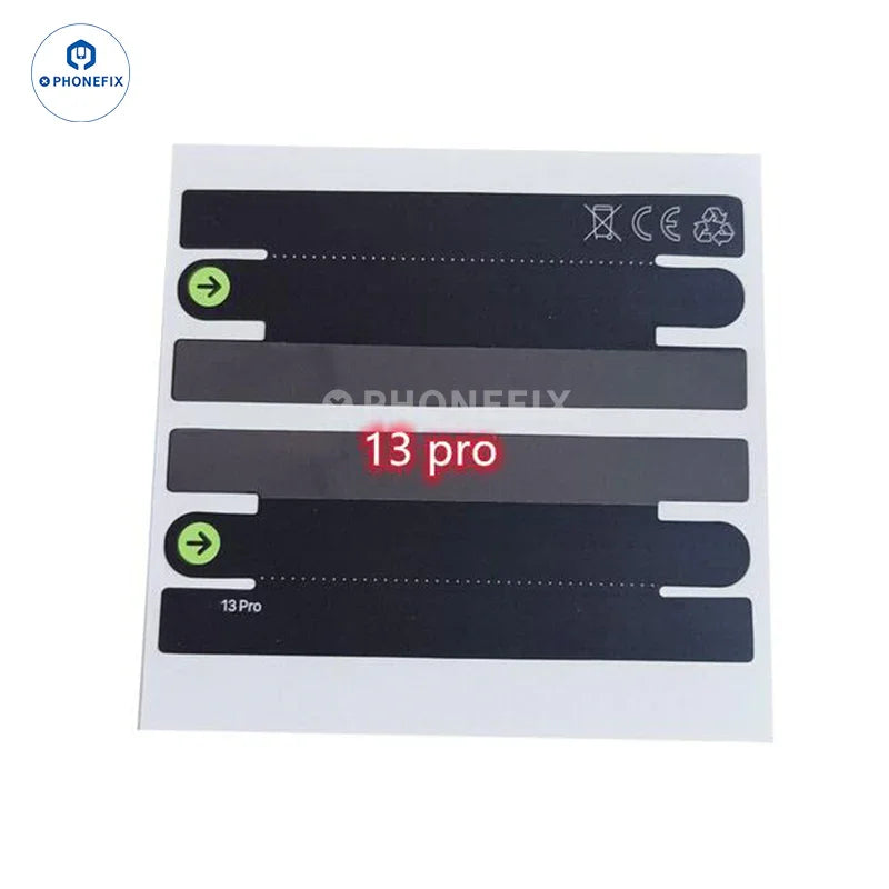 Autocollant de scellage de la boîte d'emballage PHONEFIX pour iPhone 13 à 17 Pro Max, montrant un scellage adhésif sécurisé sur une boîte blanche.