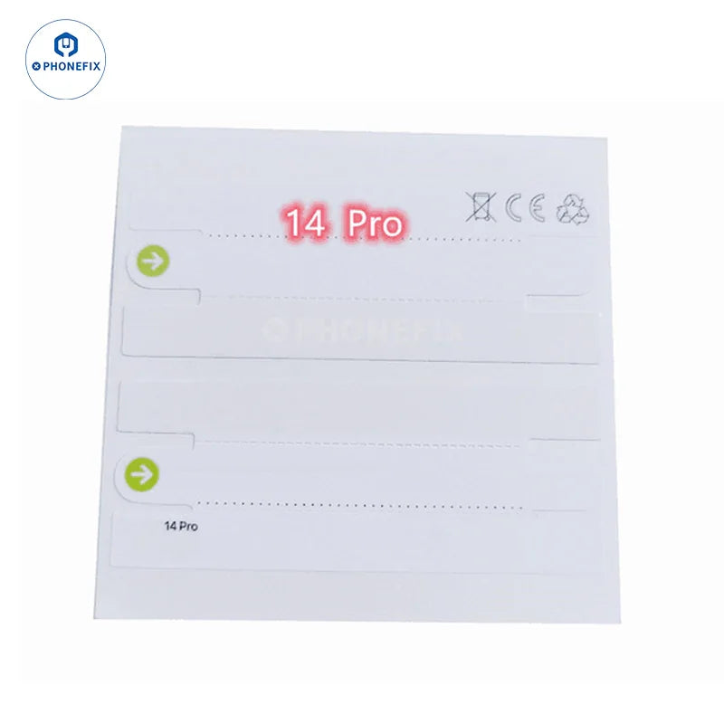 Autocollant de scellage de la boîte d'emballage PHONEFIX pour iPhone Pro Max (iPhone 13 à 17 Pro Max), montrant un sceau adhésif transparent avec la marque.
