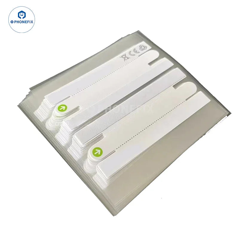 Autocollant de scellage PHONEFIX pour emballages iPhone 13 à 17 Pro Max, conçu pour les accessoires de téléphone, avec un sceau adhésif transparent.