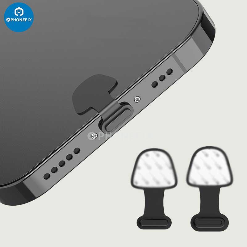 PHONEFIX USB Type-C charging port dust plug protector cover for phone, prevents dust and debris from entering port.