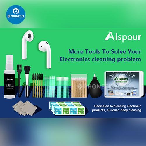 PHONEFIX multifunction cleaning brush toolkit for cell phones, earbuds, tablets, and laptops with various brushes and tools.