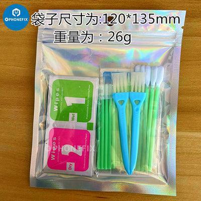 PHONEFIX multifunction cleaning brush toolkit for cell phones, earbuds, tablets, and laptops, with various small cleaning tools.