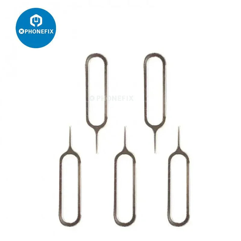 PHONEFIX universal SIM card tray ejector pin for iPhone and Android phones, metal tool for removing SIM trays.