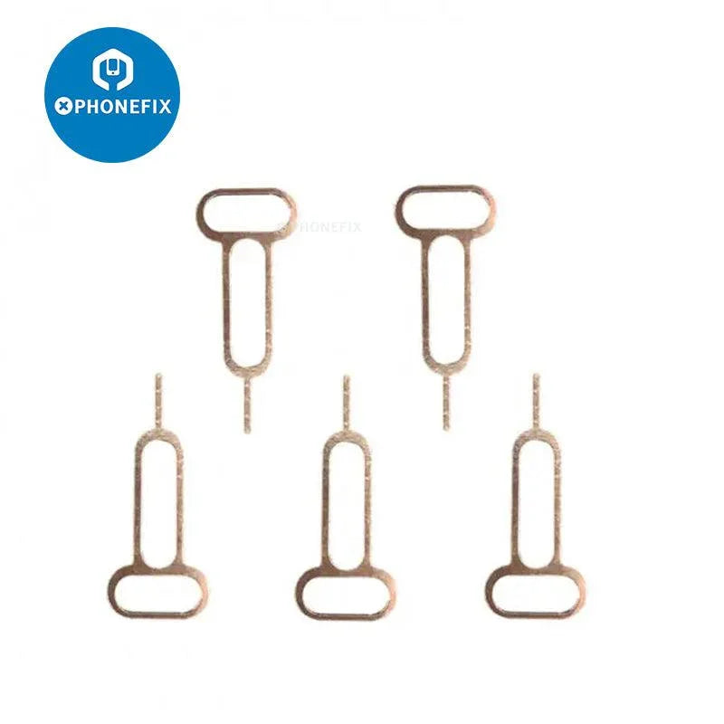 PHONEFIX universal SIM card tray ejector pin for iPhone and Android phones, metal tool for SIM card removal and tray ejecting.