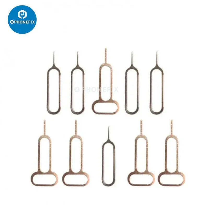 PhoneFix universal SIM card tray ejector pin for iPhone and Android smartphones, metal tool for removing SIM trays.