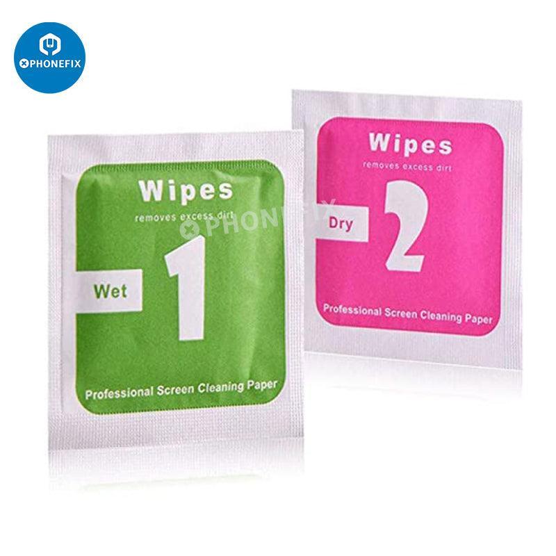 PHONEFIX 2-in-1 wet and dry screen cleaning wipes for phones, tablets, and laptops, in a pack of 5.