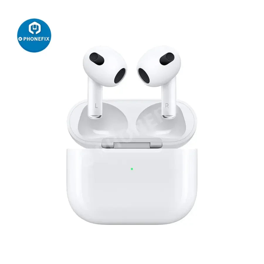 Wireless Bluetooth headphones with charging case for Apple AirPods, branded PHONEFIX, in black.