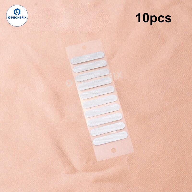 PHONEFIX universal phone dustproof net speaker earpiece sticker, close-up of transparent mesh cover for phone accessories.