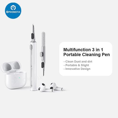 Kit de nettoyage multifonction PhoneFIX pour boîtier d'écouteurs Bluetooth AirPods, comprenant des brosses et des outils de nettoyage pour oreillettes.
