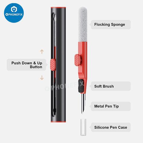 Le kit de nettoyage multifonction PhoneFix pour boîtier d'écouteurs Bluetooth, conçu pour les AirPods, comprend des brosses et des outils pour un nettoyage en profondeur.