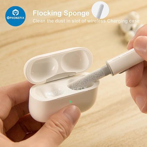 Kit de nettoyage multifonction PhoneFIX pour boîtier d'écouteurs Bluetooth AirPods, accessoire compact et portable pour le nettoyage et l'entretien.