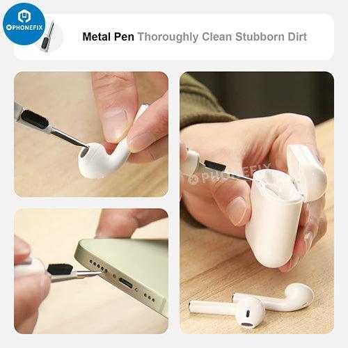 Kit de nettoyage multifonction PHONEFIX pour boîtier d'écouteurs Bluetooth AirPods, comprenant des brosses et des outils pour l'entretien de l'appareil