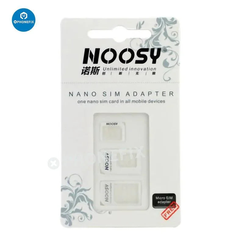 Adaptateur de carte SIM PHONEFIX Nano avec emplacement pour carte micro SIM et aiguille d'éjection pour une conversion et une installation faciles de la carte SIM du téléphone.
