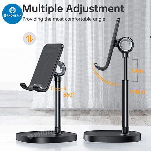 Blue multi-function adjustable metal stand holder for PHONEFIX phone and tablet repair accessories, supports phones and tablets securely.