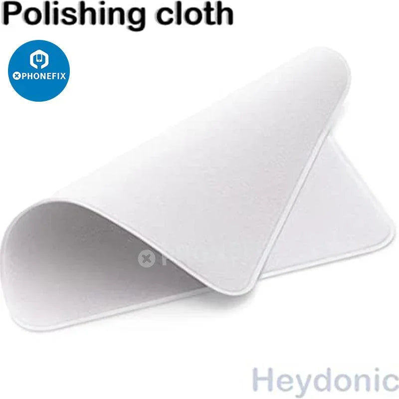 Microfiber polishing cloth for cleaning phone, watch, tablet, and PC screens from PHONEFIX, gentle and effective screen cleaning accessory.