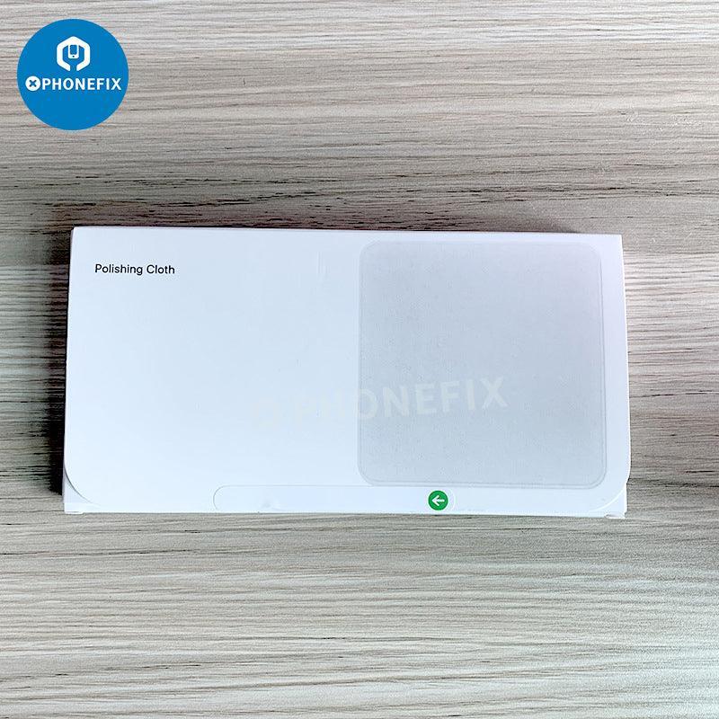 PHONEFIX microfiber polishing cloth for cleaning phone, watch, and tablet screens; soft, effective screen cleaning accessory.