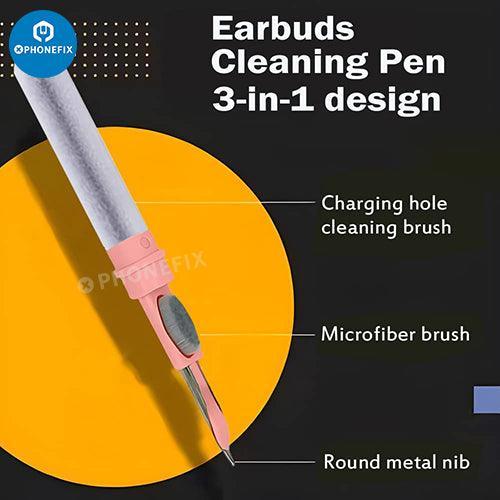 Stylo de nettoyage PHONEFIX avec brosse douce pour AirPods, téléphones et ordinateurs portables, idéal pour un nettoyage précis des appareils électroniques.