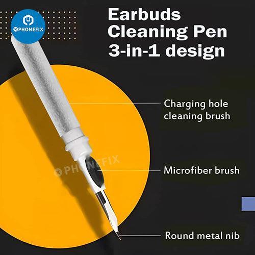 Stylo de nettoyage PhoneFix avec brosse douce pour AirPods, téléphones et ordinateurs portables, faisant partie du kit de nettoyage pour téléphones, conçu pour un nettoyage en douceur.