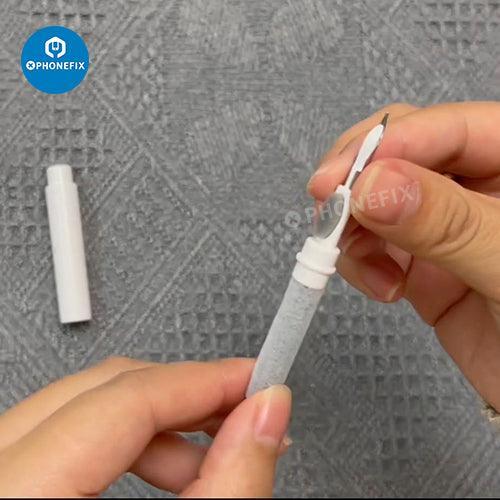 Stylo de nettoyage PHONEFIX avec brosse douce pour AirPods, téléphones et ordinateurs portables, idéal pour un nettoyage doux et précis des appareils électroniques.