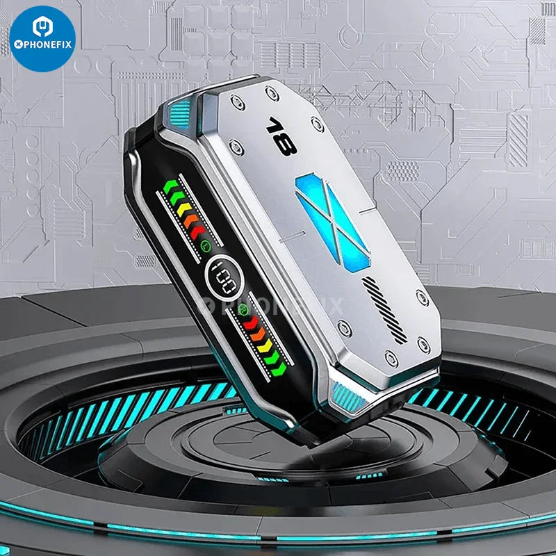 PhoneFix M43 wireless Bluetooth headphones with touch control, compact earphones for mobile phones, in-ear design.