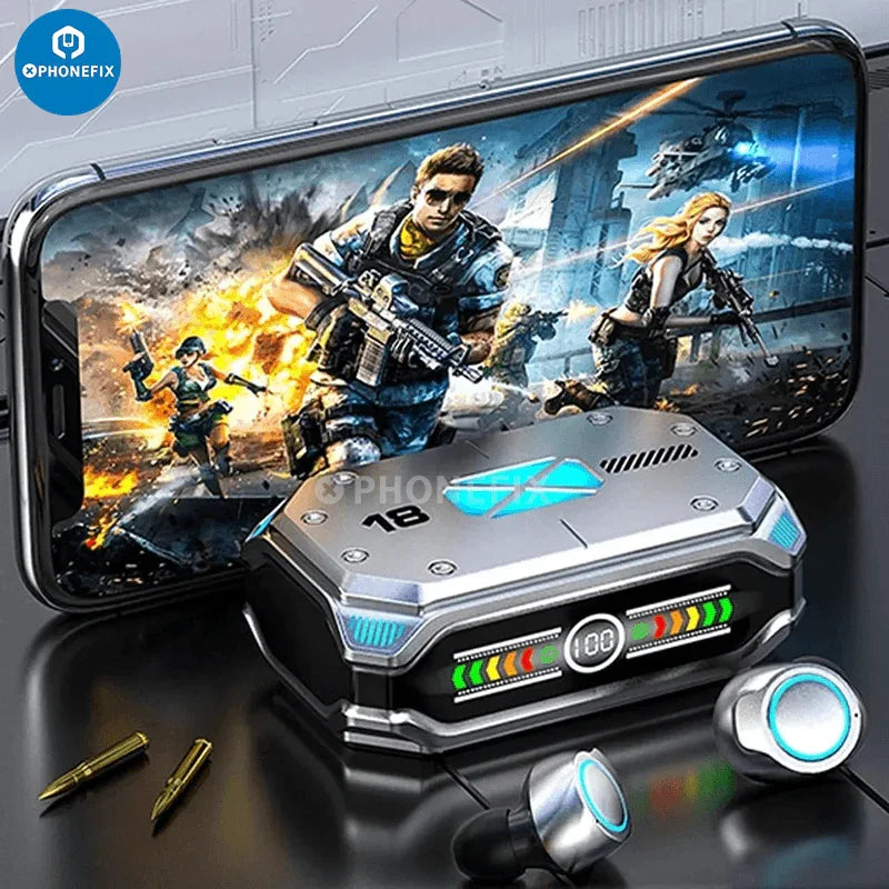 PhoneFix M43 wireless Bluetooth headphones with touch control, in-ear earphones for phones and accessories.