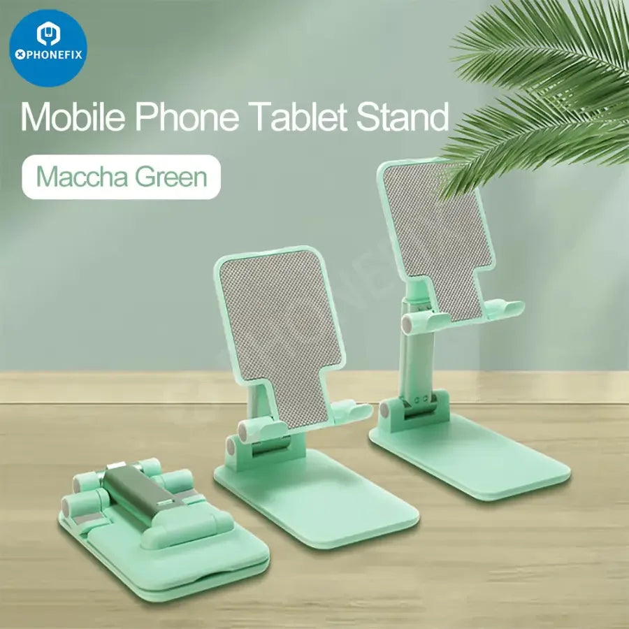 Aluminum alloy foldable tablet and phone holder stand with adjustable desktop bracket by PHONEFIX.