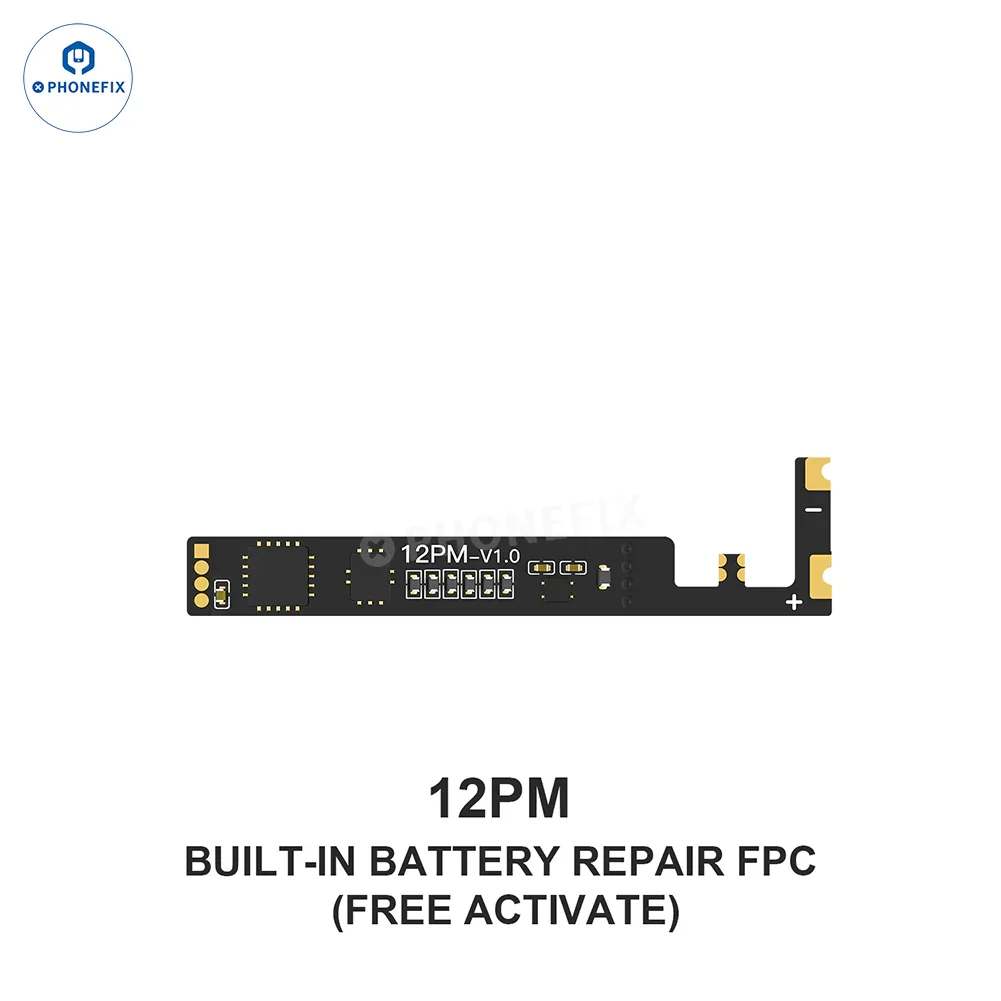 PHONEFIX AWESHINE FC01 mobile phone programmer for iPhone batteries, showing the device with battery read and write adaptor.